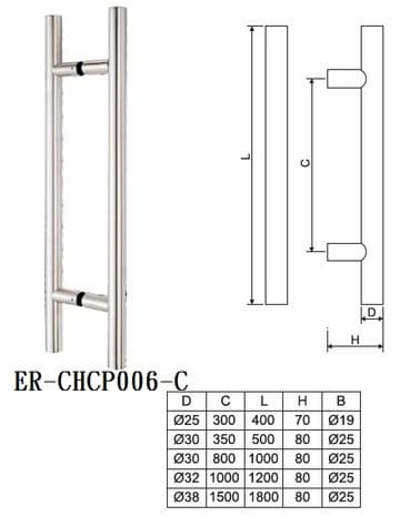 Glass Door Pull Handle ER_CHCP006_C